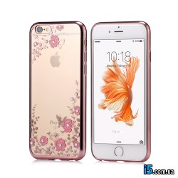 Чохол рожевий зі стразами на Iphone 8 PLUS Чохол рожевий зі стразами на Iphone 8 PLUS