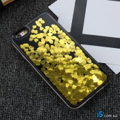 Чохол золоті Серця рідина на Iphone 6/6s plus