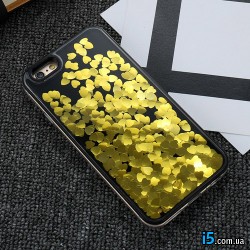 Чохол золоті Серця рідина на Iphone 6/6s plus Чохол золоті Серця рідина на Iphone 6/6s plus